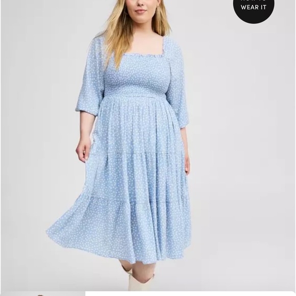 Midi Guaze 3/4 Length Sleeve Dress - Picture 4 of 6